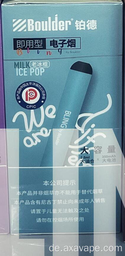 Einweg-Elektronik-Vape-Zigaretten-Kit-Milk-Eis Pop