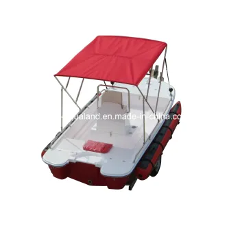 Aqualand 4m Fishing Boat /Speed Boat/Rescue Boat/Fiberglass Boat with Portable Pantoon Buoyance and Center Console