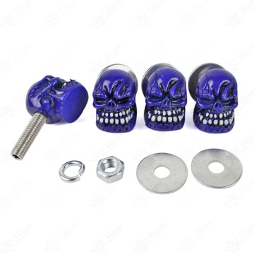 Hot Sale Car License Plate Fasteners Kit - Anti-theft M6 Skull Screws & Mounting Nuts