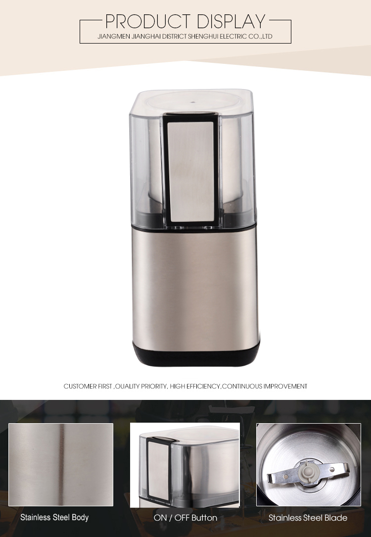 Electric Coffee Grinder with safety system