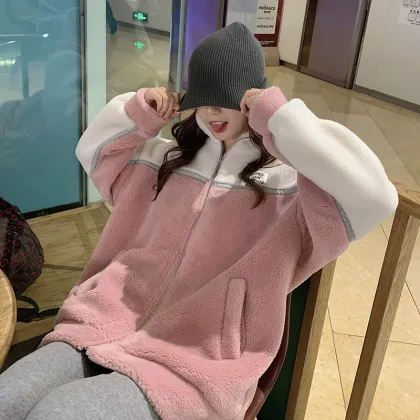 korean style fleece thick coat