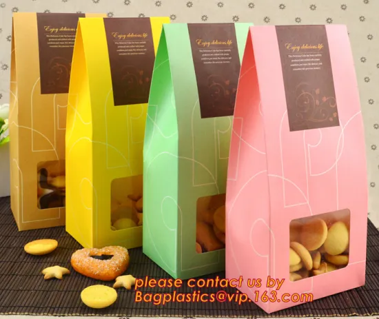 Customize Translucent Window, Brown Greaseproof Kraft Paper Bag, Special Opp Window Bag, window bags, paper window bags, Grease