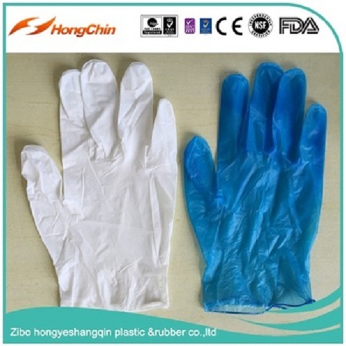 Blaue oder blaue Pulverhandschuhe in Pulverform