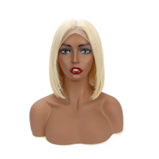 Cheap Raw Cuticle Aligned Hair Frontal Color Bob Wig13X4 13X5 13X6 Lace Front Wig Brazilian Blonde Short Human Hair 613 Bob Wig