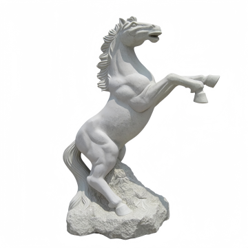 Classic White Marble Animal Sculpture for Courtyard