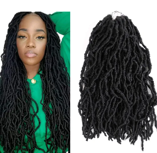 Synthetic Hair Extension Braiding Hair 18 Inch New Goddess Locs Crochet Braids Goddess Faux Locs Dreadlocks Hair