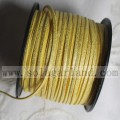 Cordão de couro de veludo coreano de camurça coreana 3 MM com glitter dourado brilhante