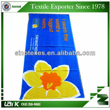 High quality wholesale custom made beach towels, flower printing bath towel