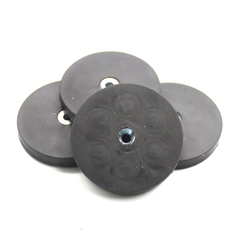 Rubber Coated Round Magnet with screw hole