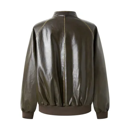 men's embroidered leather jacket