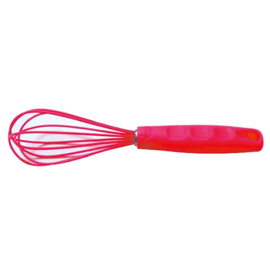 silicone pink egg whisk with pp handle