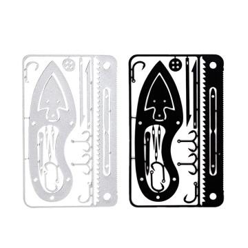 17-in-1 Fishing Gear Hook Card: Tactical Self Defense and Survival Multi-Tool