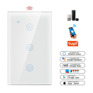 LEDEAST DS-121BW-3 3 Gang Smart WiFi Light Touch Switch