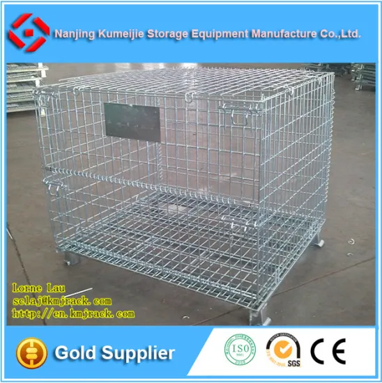 Manufacture Steel Q235 Stackable Wire Mesh Container for Warehouse