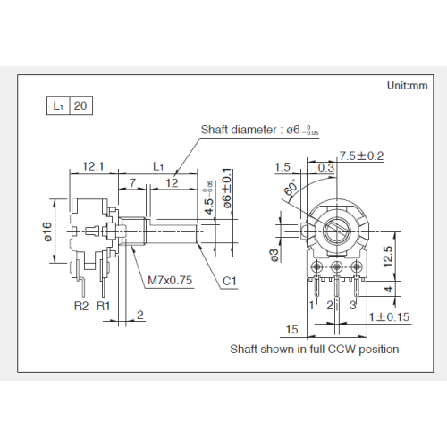 Rk163 series Rotary potentiometer