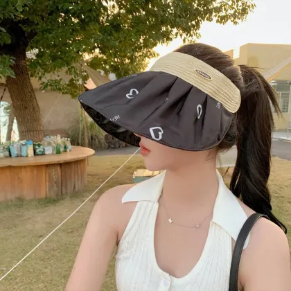 Summer New Sun Protection Black Glue Visor Hat