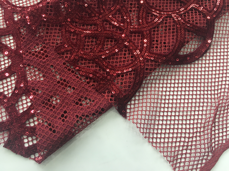 Polyester Sequin Embroidery Fabric