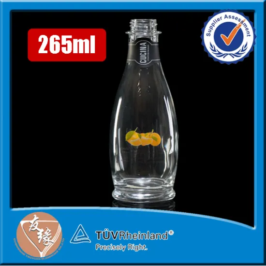 China high quality flint glass custom print liquid soap unique 265 ml glass bottles