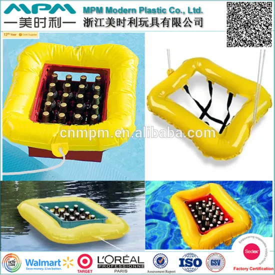 Promotional OEM inflatable beer holder, inflatable beer float
