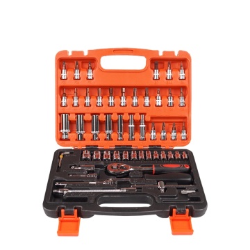 Auto Repair Kit: 53 Piece Socket Set with Ratchet Wrenches for Maintenance