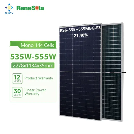 Renesola High-Power Bifacial Solar Modules: 535W to 555W Monocrystalline Panels for Solar Roof Systems