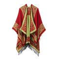 Women's Printed Tassel Open Shawl