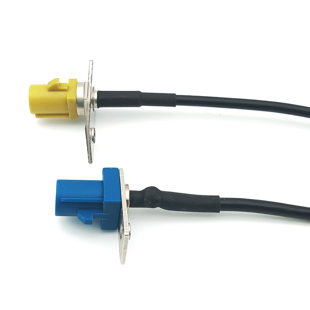 Automotive Fakra Flange Panel Mount Male Plug Connector