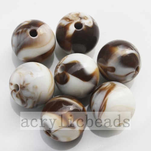 8&16MM Shell color texture round beads acrylic loose beasd