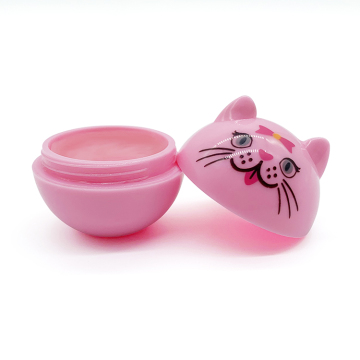 Private Label OEM/ODM Cute Cat Shape Moisturizing Anti-Wrinkle Pink Lip Balm for Kids