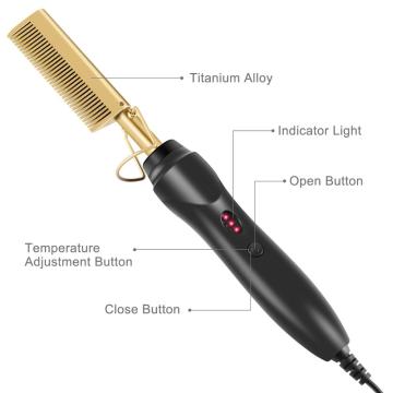 Wholesale Hot Sale High Temperature Hair Straightener Custom Private Label Copper Hot Comb Electric For Curly Hair
