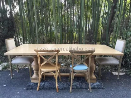 Classic French Style Solid Wood Rectangle Dining Table