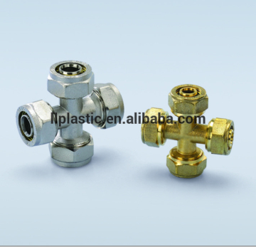 Reliable China supplier 4 way brass fitting cross