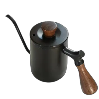 350ml to 500ml Gooseneck Coffee Kettle: Stainless Steel Hand Drip Pour Over Tea Pot with Wooden Handle