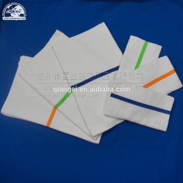 Plain white and stripe cotton bar mop towel