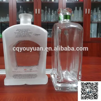 Pisco Liquor Glass Bottle Empty Rectangular Empty Absolut Vodka Bottle 750ML