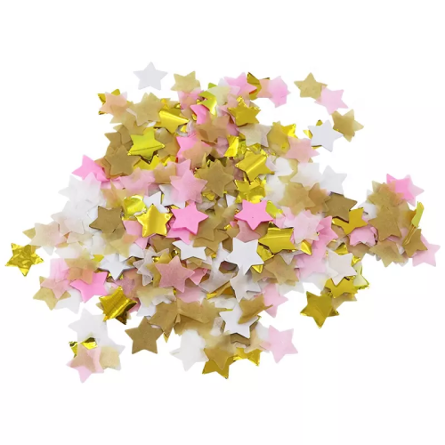 Confetti de folha de coração da estrela de ouro