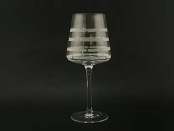Clear Wine Glass With Etching