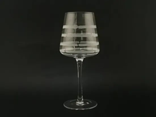 Clear Wine Glass With Etching
