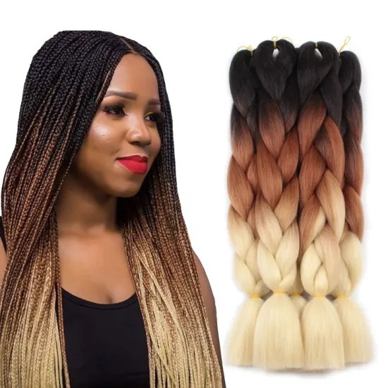 Braiding Hair Braids Extensions Wholesale Box Twist Pre Stretched Synthetic Hair For BraidsJumbo Crochet Braid Hair