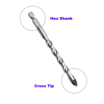 hex Shank Cross Cross Tip Bits สำหรับการตัดแก้ว