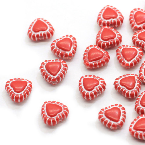 Großhandel 100Pcs Red Heart Resin Perlen mit 1mm Loch Mode Armband Halskette Schmuck Zubehör Diy Art Dekoration