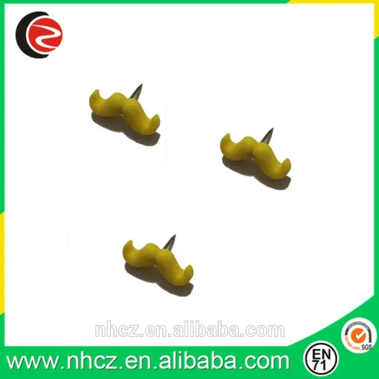 Small Yellow Mustache Push Pin