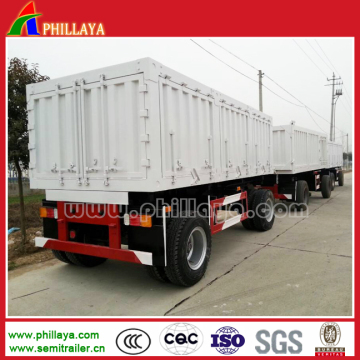 Tractor Tipping 4 Wheels Mini Dump Towing Dolly / Drawbar Trailer