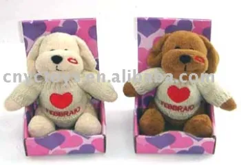 Plush dog in displaybox