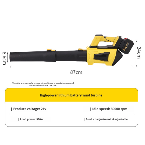21V Lithium Battery Leaf Blower with 1000W Power and 5000mAh Battery