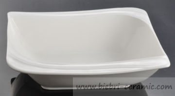 Wholesale Elegant Design High Quality Super White Rectangular Shape Ceramic Porcelain Bowls For Hotel And Restaurant All Size