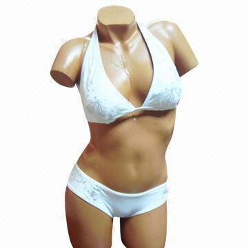 Sliver Sequins Halter Bikini, Made of 80% Polyamide and 20% Spandex