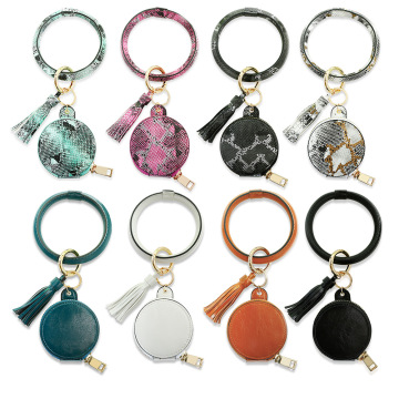 Wholesale Wristlet with Key Ring, Bangle, Tassel, Coin Purse & Makeup Mirror
