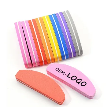 Washable Half Moon Mini High Elastic Sponge Buffer Nail File