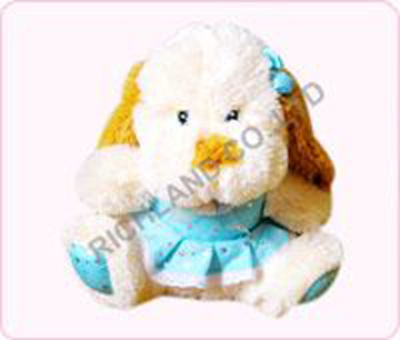plush dog with dress